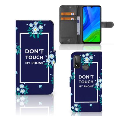 Huawei P Smart 2020 Portemonnee Hoesje Flowers Blue DTMP Huawei P Smart 2020 Portemonnee Hoesje Flowers Blue DTMP