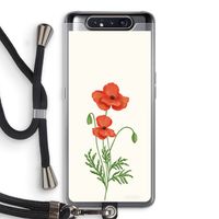 Red poppy: Samsung Galaxy A80 Transparant Hoesje met koord