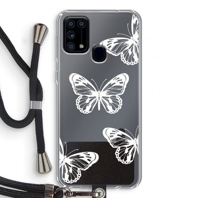 White butterfly: Samsung Galaxy M31 Transparant Hoesje met koord