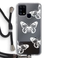 White butterfly: Samsung Galaxy M31 Transparant Hoesje met koord