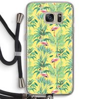 Flamingo party: Samsung Galaxy S7 Transparant Hoesje met koord