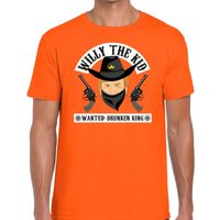 Koningsdag fun t-shirt Willy the Kid oranje heren 2XL  -