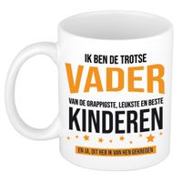 Cadeau koffie/thee mok voor vader - oranje - trotse vader - keramiek - 300 ml - Vaderdag - thumbnail