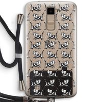 Zwarte poes: LG K10 (2016) Transparant Hoesje met koord