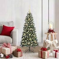 VidaXL Kunstkerstboom met 150 led groen 120 cm pvc en plastic en staal