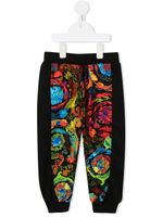 Versace Kids pantalon de jogging à motif baroque - Noir