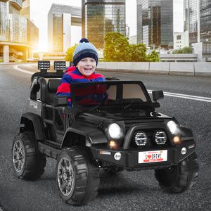 12V Elektrische Auto Batterij Aangedreven Elektrisch Voertuig met 2 Zitplaatsen 123 x 80 x 80 cm Zwart