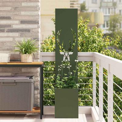 Tuin Privacy Screen Olijfgroen 32 x 140 cm Koudgewalst staal