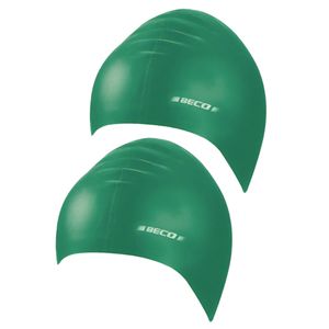 2x stuks latex badmutsen groen voor volwassenen