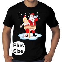 Grote maten fout Kerst t-shirt best Christmas party zwart heren - thumbnail