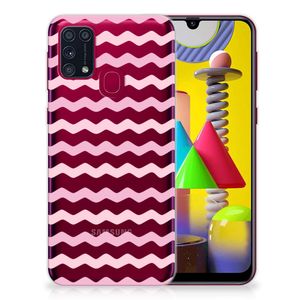 Samsung Galaxy M31 TPU bumper Waves Roze