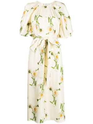 Oroton robe longue à manches bouffantes - Jaune