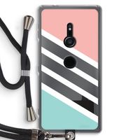 Strepen pastel: Sony Xperia XZ2 Transparant Hoesje met koord