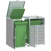 Containerberging voor 2 containers 144x81x113 cm staal grijs Containerberging voor 2 containers 144x81x113 cm staal grijs