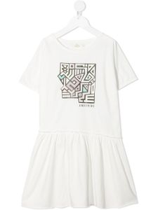 Andorine robe à logo imprimé - Blanc