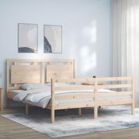 Bedframe met hoofdbord massief hout