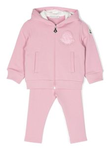 Moncler Enfant survêtement en coton mélangé à logo brodé - Rose