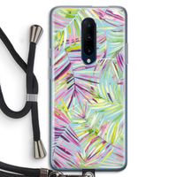 Tropical Palms Blue: OnePlus 7 Pro Transparant Hoesje met koord