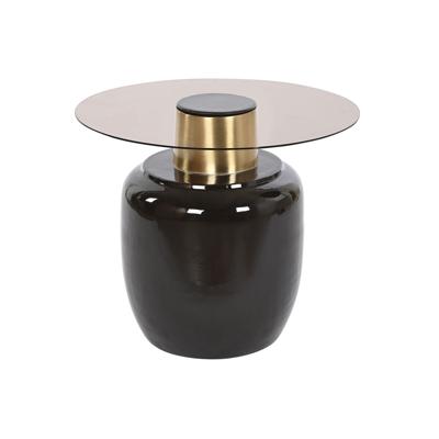 Bijzettafel DKD Home Decor Zwart Gouden Metaal Kristal 59 x 59 x 46 cm