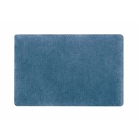 Spirella badkamer vloer kleedje/badmat tapijt - hoogpolig en luxe uitvoering - blauw - 60 x 90 cm - Microfiber   -