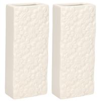 Waterverdamper - 4x - creme wit - keramiek - 400 ml - radiatorbak luchtbevochtiger - 7,4 x 17,7 cm