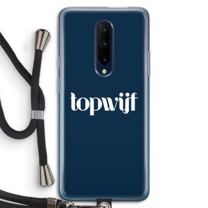Topwijf Navy: OnePlus 7 Pro Transparant Hoesje met koord