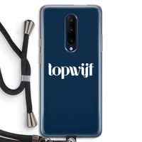 Topwijf Navy: OnePlus 7 Pro Transparant Hoesje met koord