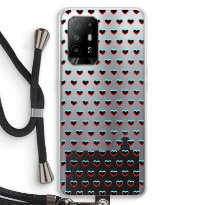 Hartjes: Oppo A94 5G Transparant Hoesje met koord