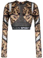 Plein Sport chemise crop à imprimé baroque - Noir