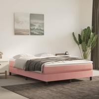 Boxspring bed fluweel roze 140x200 cm