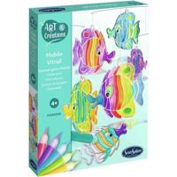 Art & Creations Glas-in-lood Mobiel - SENTOSFEER - Vis - Eenvoudige en nuttige creatieve activiteit voor decoratie - Vanaf 4 jaar