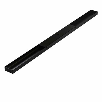 Zwarte rechthoekige plafondplaat 160x8x3,5cm zwart met 2 gaten voor verlichting