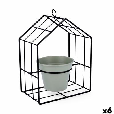 Bloempot met standaard Vinthera Moa Groen Metaal 20 x 13 x 27 cm (6 Stuks)