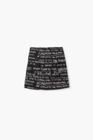 Minirrok met zinnenprint - BLACK - XL