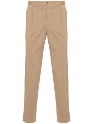 Incotex pantalon en coton stretch à coupe fuselée - Marron