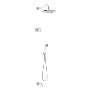 Regendouche set electronisch Tres Shower Technology Classic | Inbouw | Thermostaatkraan | 3-weg | Vintage | Chroom