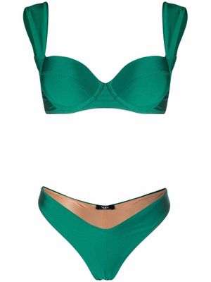 Noire Swimwear bikini à effet de brillance - Vert