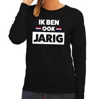 Koningsdag Ik ben ook jarig sweater zwart dames 2XL  - - thumbnail