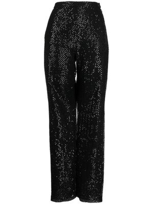 Saiid Kobeisy pantalon droit à sequins - Noir