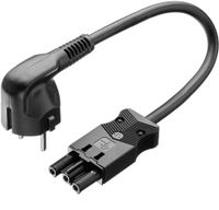 Netsnoer 1meter met stekker en contrastekker AC166 3X1.5mm² zwart ADELS Eca 1804712