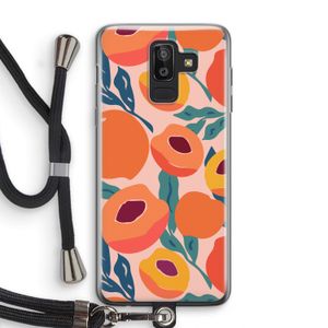 Perzik: Samsung Galaxy J8 (2018) Transparant Hoesje met koord