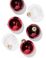 HEMA Kerstballen set 7.2cm glas rood - 6 stuks (rood)