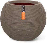 Capi nature bol rib nl kunststof bloempot 62x48 cm warme taupe