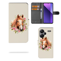 Telefoonhoesje met Pasjes voor Xiaomi Redmi Note 13 Pro Plus Paard - thumbnail