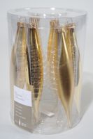 6 kerstpegels licht goud glans-mat - Ksd