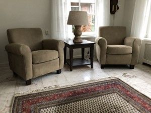 Set van 2 leren fauteuils met houten poten - bruin leer - Echt leer, Klassiek, ontdek de vele Leersoorten en Kleuren bij ShopX