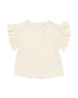 HEMA Baby T-shirt Broderie Gebroken Wit (gebroken wit)