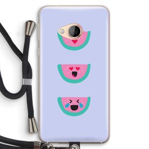 Smiley watermeloen: HTC U Play Transparant Hoesje met koord