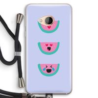 Smiley watermeloen: HTC U Play Transparant Hoesje met koord