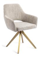 Jesper Home Draaibare Eetkamerstoel 'Yanai' Turn Gold, kleur Caramel Grid